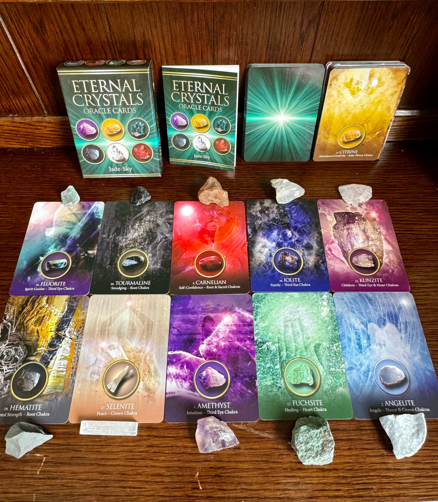 Eternal Crystals Oracle Cards & 10 Chakra Healing Crystals Gift Set