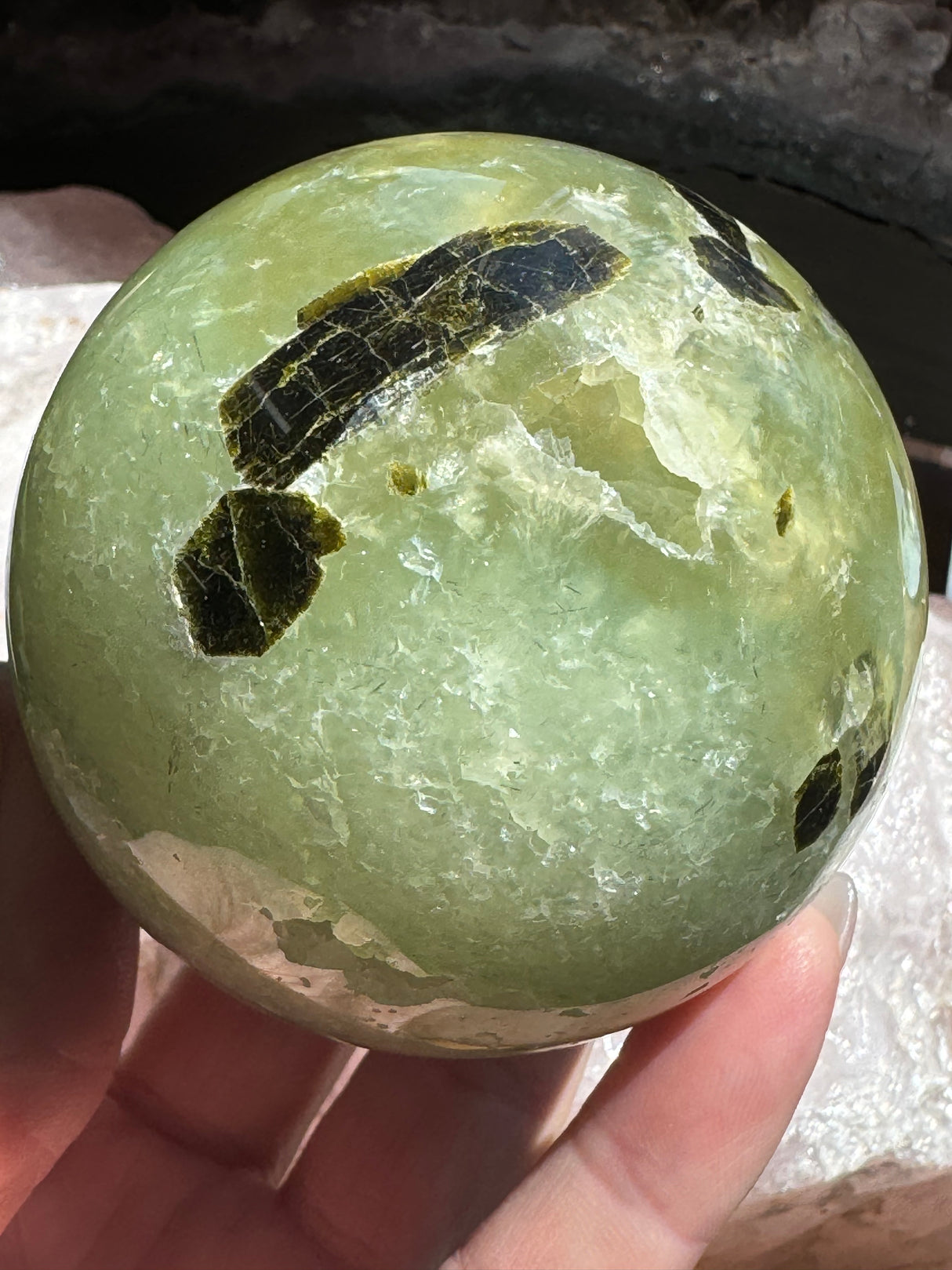 Prehnite and Epidote Sphere #2 472g 7cm