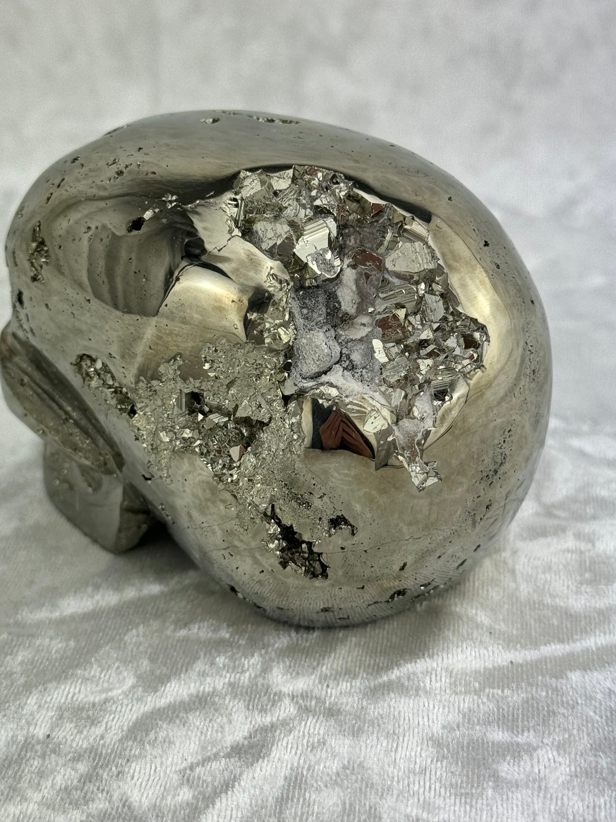 Pyrite Skull Carving #8 - 1.124kilos - Protection & Energy