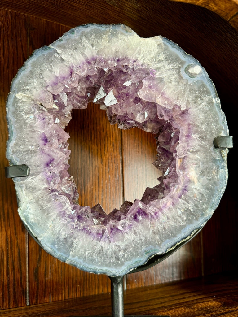 Amethyst Cluster Slice on Stand 2 Kilos -  “I trust my intuition and allow it to guide me each day”