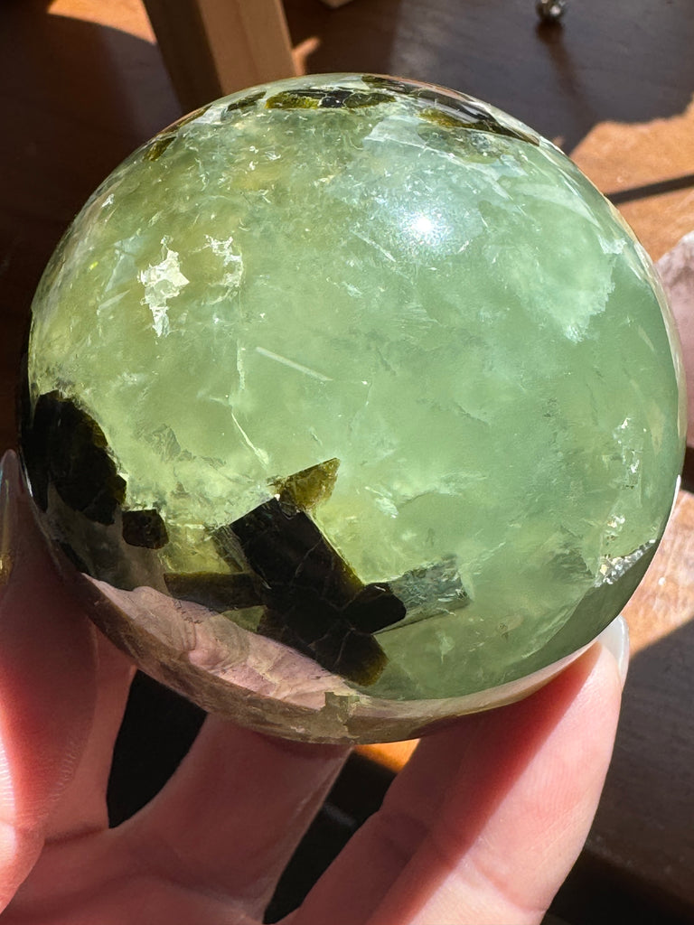 Prehnite and Epidote Sphere #3 450g 7cm