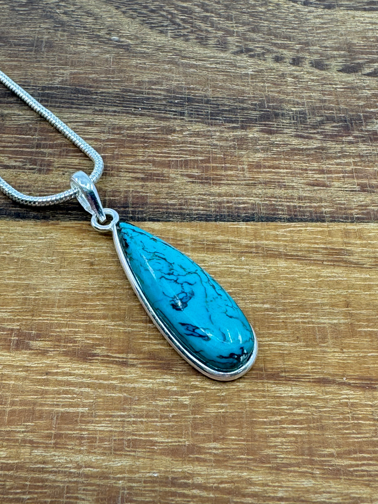 Turquoise Tibet Silver Pendant - "I express myself from a place of calmness, love, and truth."