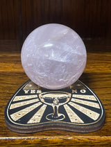 Rose Quartz Sphere on  Planchette Stand - “I radiate love, beauty, confidence and grace”.