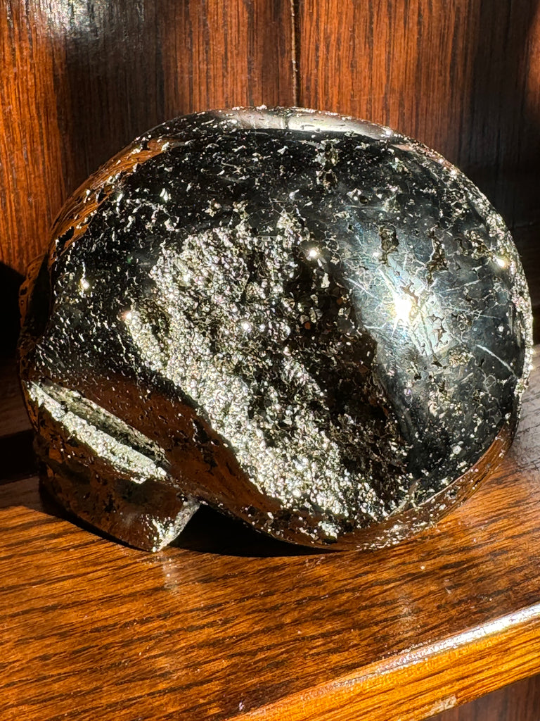 Pyrite Skull Carving #3 - 1.326kilos - Protection & Energy