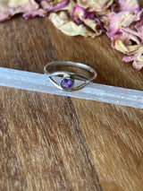 Amethyst Silver Ring Size 7 - “I trust my intuition and allow it to guide me each day”