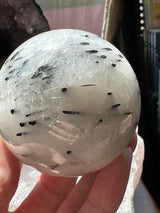 Black Tourmaline in Quartz Sphere 362g- Protection