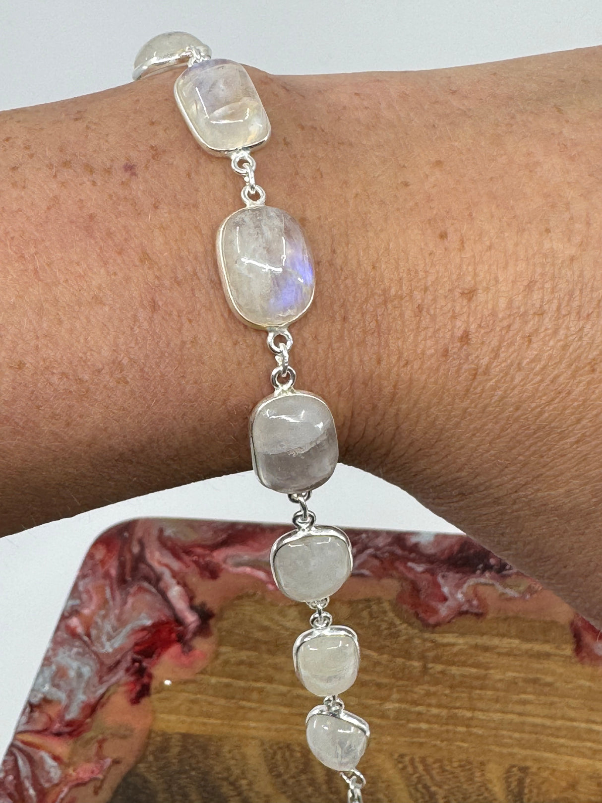 Rainbow Moonstone Sterling Silver Bracelet - “My mind is open to new possibilities and opportunities”.