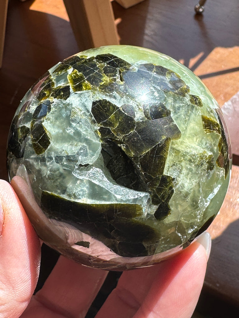 Prehnite and Epidote Sphere #3 450g 7cm