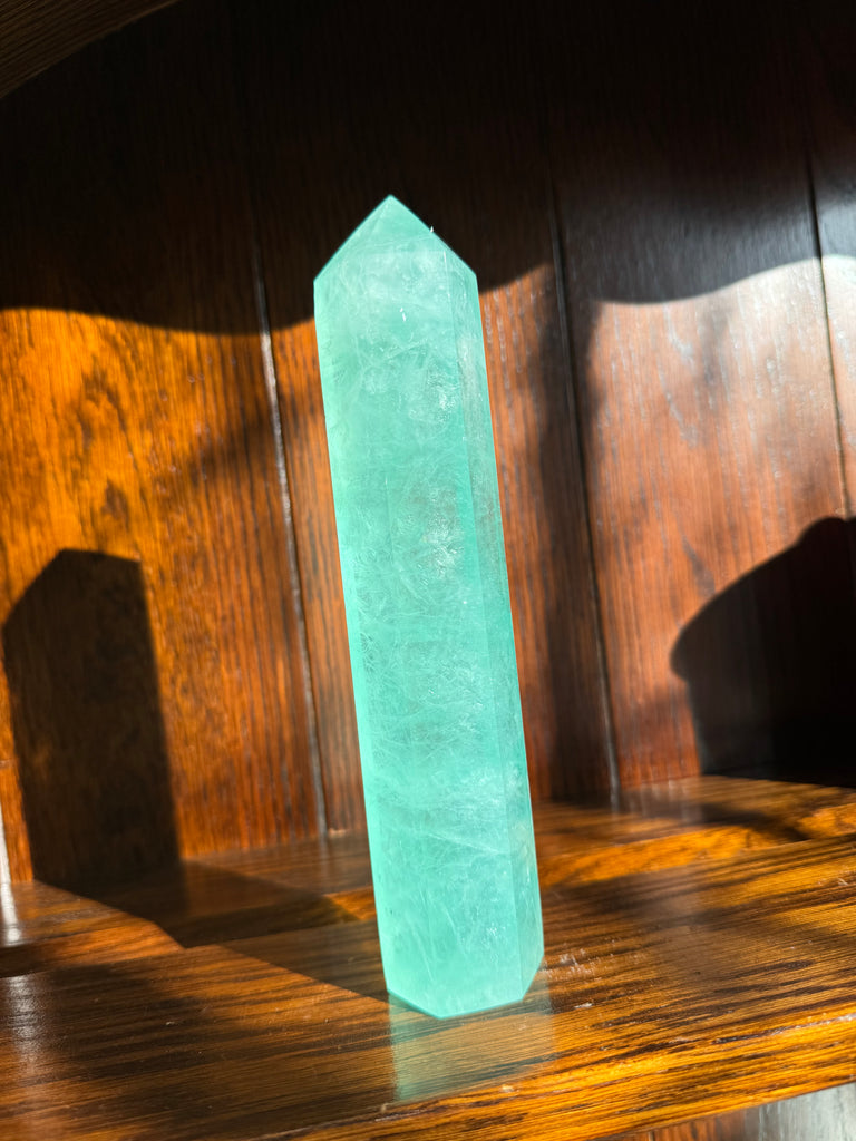 Green Fluorite Tower 18.5cm 505g - Concentration