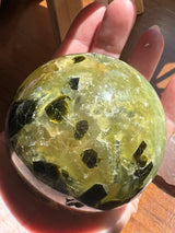 Prehnite and Epidote Sphere 565g 7.5cm