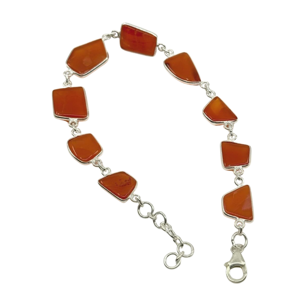 Carnelian Sterling Silver Bracelet - "I am full of creative energy and new ideas."