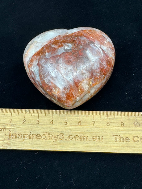 Fire Quartz Heart, Hematite Inclusions  221g - "My thoughts are clear, grounded, and focused."