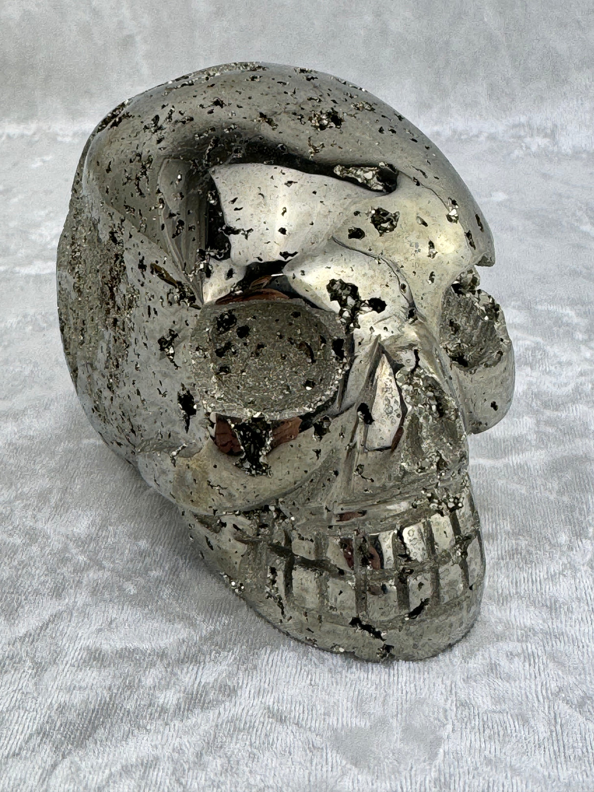 Pyrite Skull Carving #2 - 1.34kilos - Protection & Energy