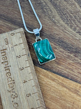 Malachite Silver Pendant - "I choose to radiate love, kindness, and positive energy."