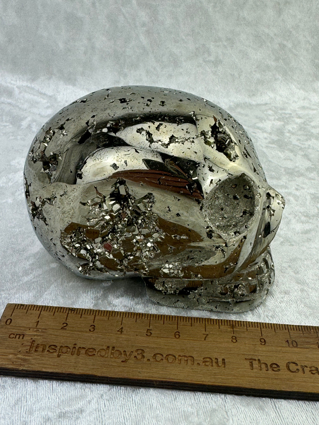 Pyrite Skull Carving #3 - 1.326kilos - Protection & Energy