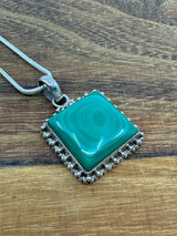 Malachite Silver Pendant - "I choose to radiate love, kindness, and positive energy."