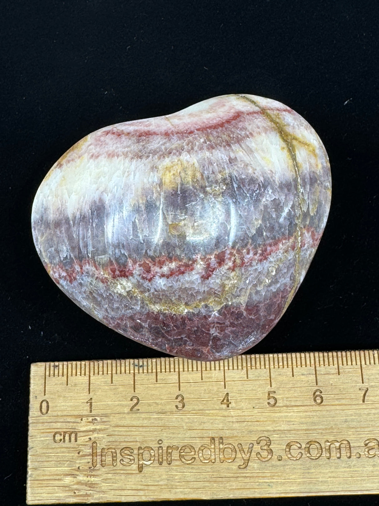 Red Banded Calcite Heart 146g - For Detoxification & Energy. “I love &amp; appreciate my body