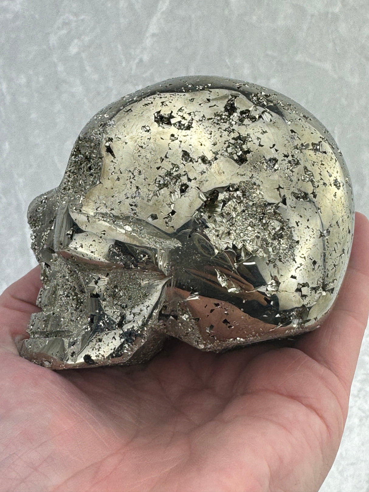 Pyrite Skull Carving #6 - 1.079kilos - Protection & Energy