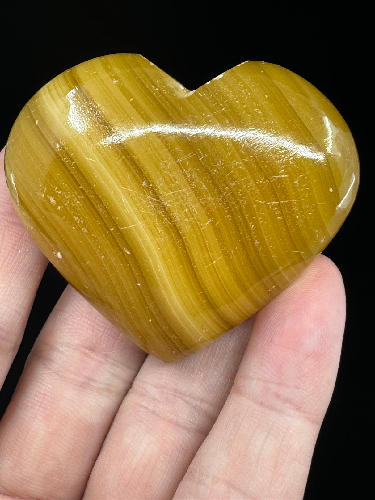 Yellow Calcite Heart - "I am alert, focused, and attentive at all times."