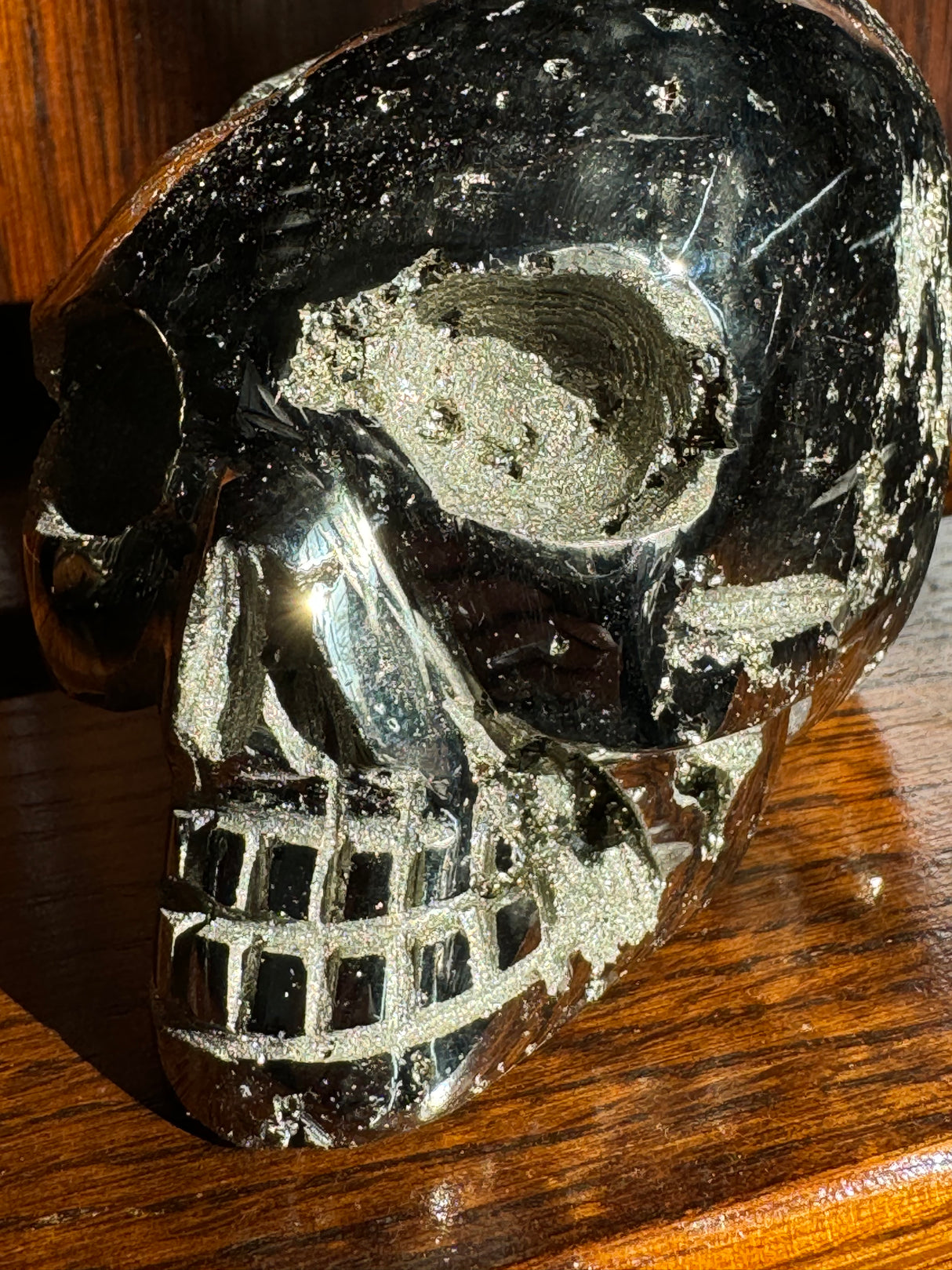 Pyrite Skull Carving #7 - 1.044kilos - Protection & Energy