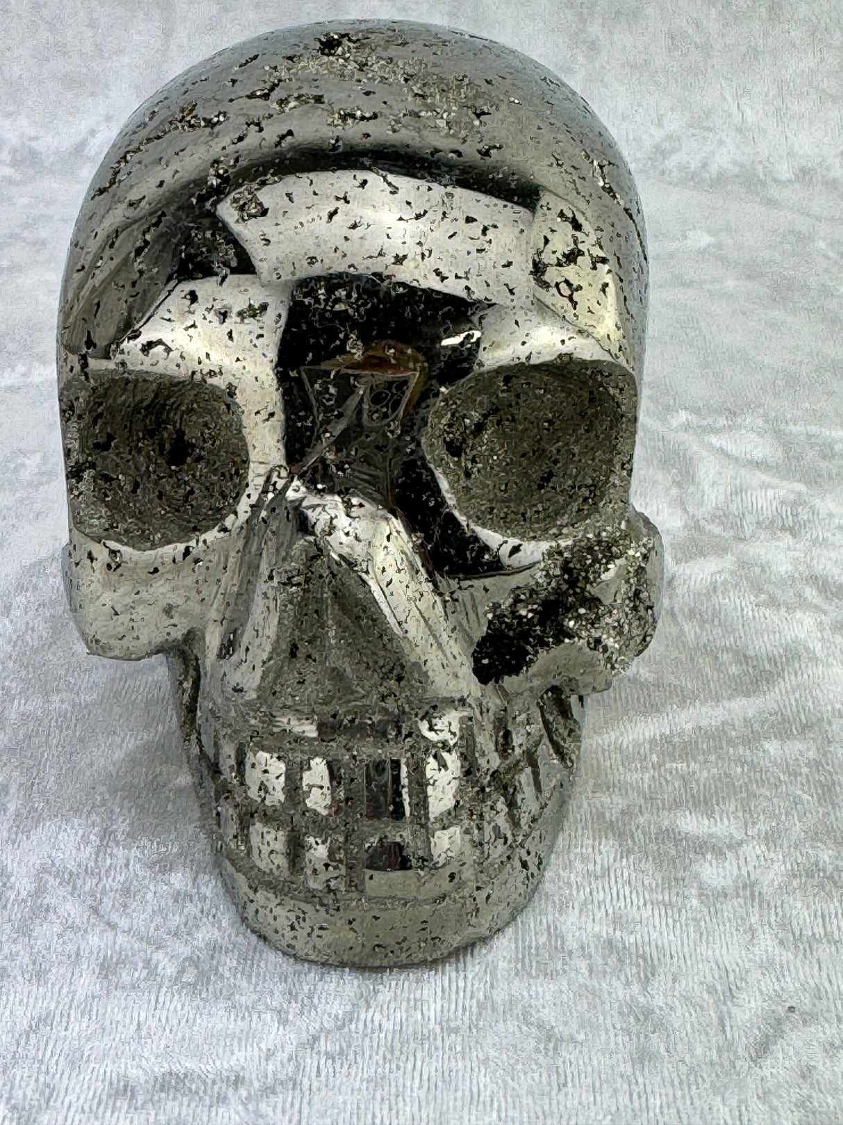 Pyrite Skull Carving #5 - 1.363kilos - Protection & Energy