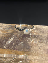 Rainbow Moonstone Silver Ring- Size 5.5 - “My mind is open to new possibilities and opportunities”.