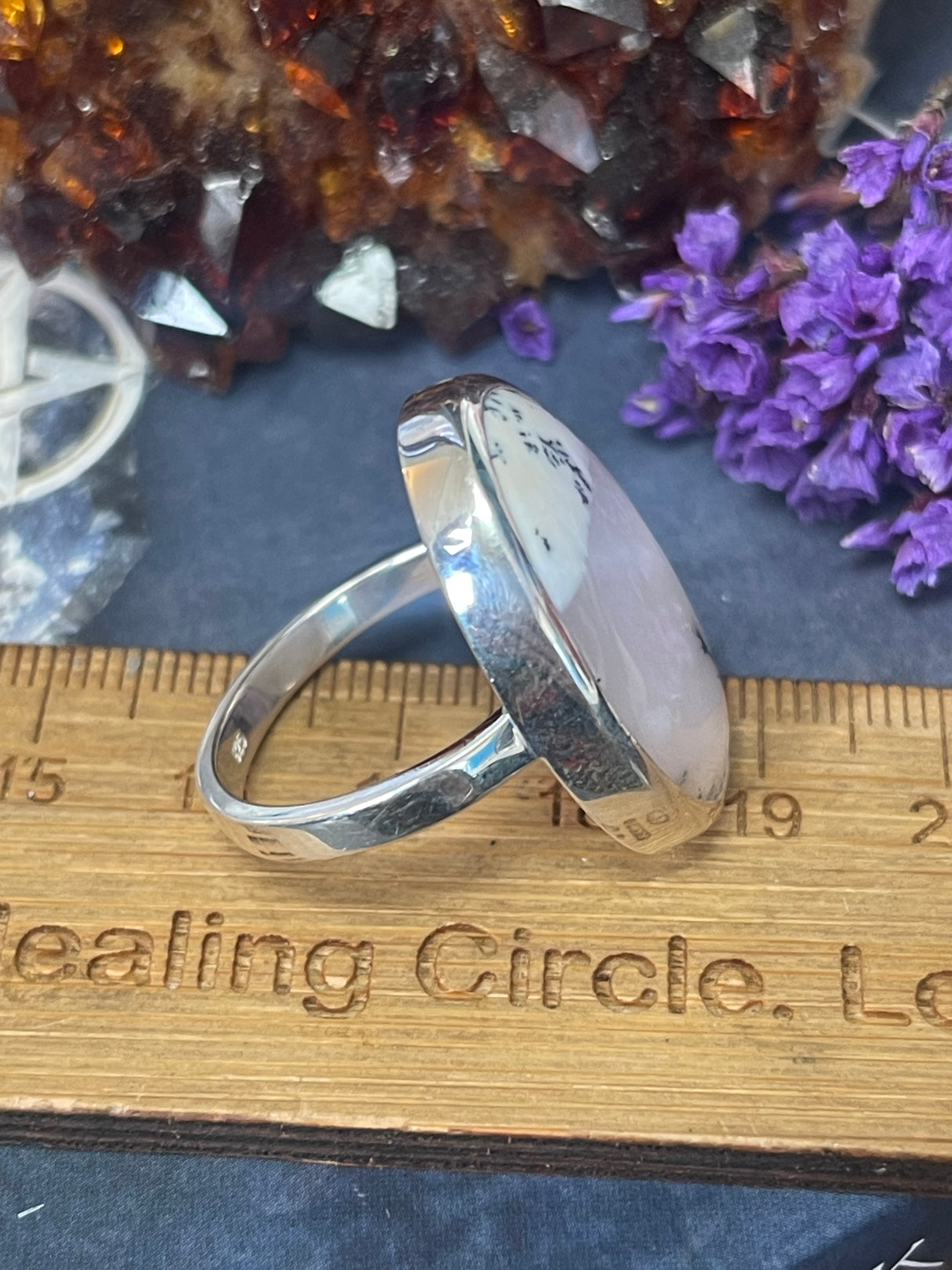 Dendritic Agate Silver Ring Size 10 #3 - Earth Healer - Protection