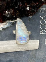 Rainbow Moonstone Silver Ring Size 8 - “My mind is open to new possibilities and opportunities”.