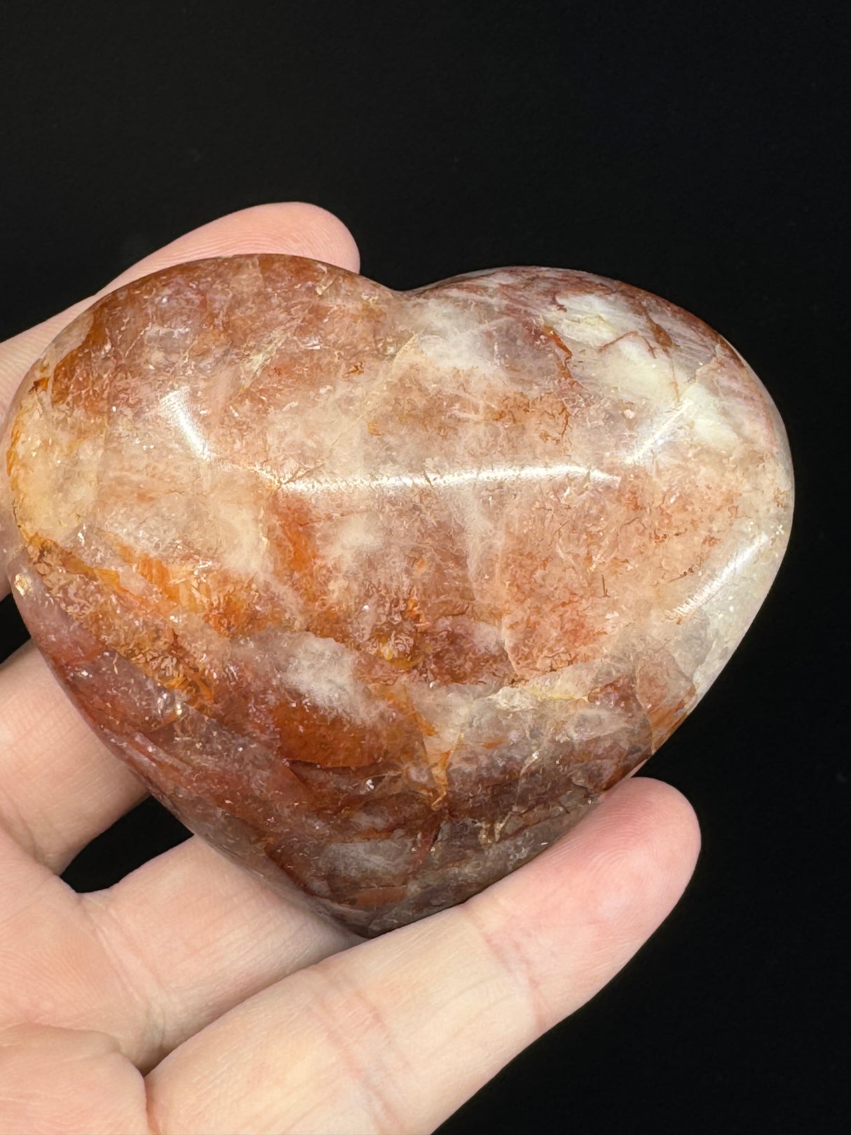 Fire Quartz Heart 169g - "My thoughts are clear, grounded, and focused."