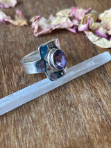 Amethyst Silver Ring Size 7.5 - “I trust my intuition and allow it to guide me each day”