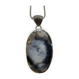 Dendritic Agate Large Silver Pendant  - Earth Healer