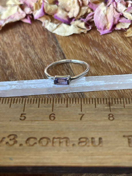 Amethyst Silver Ring Size 7 - “I trust my intuition and allow it to guide me each day”