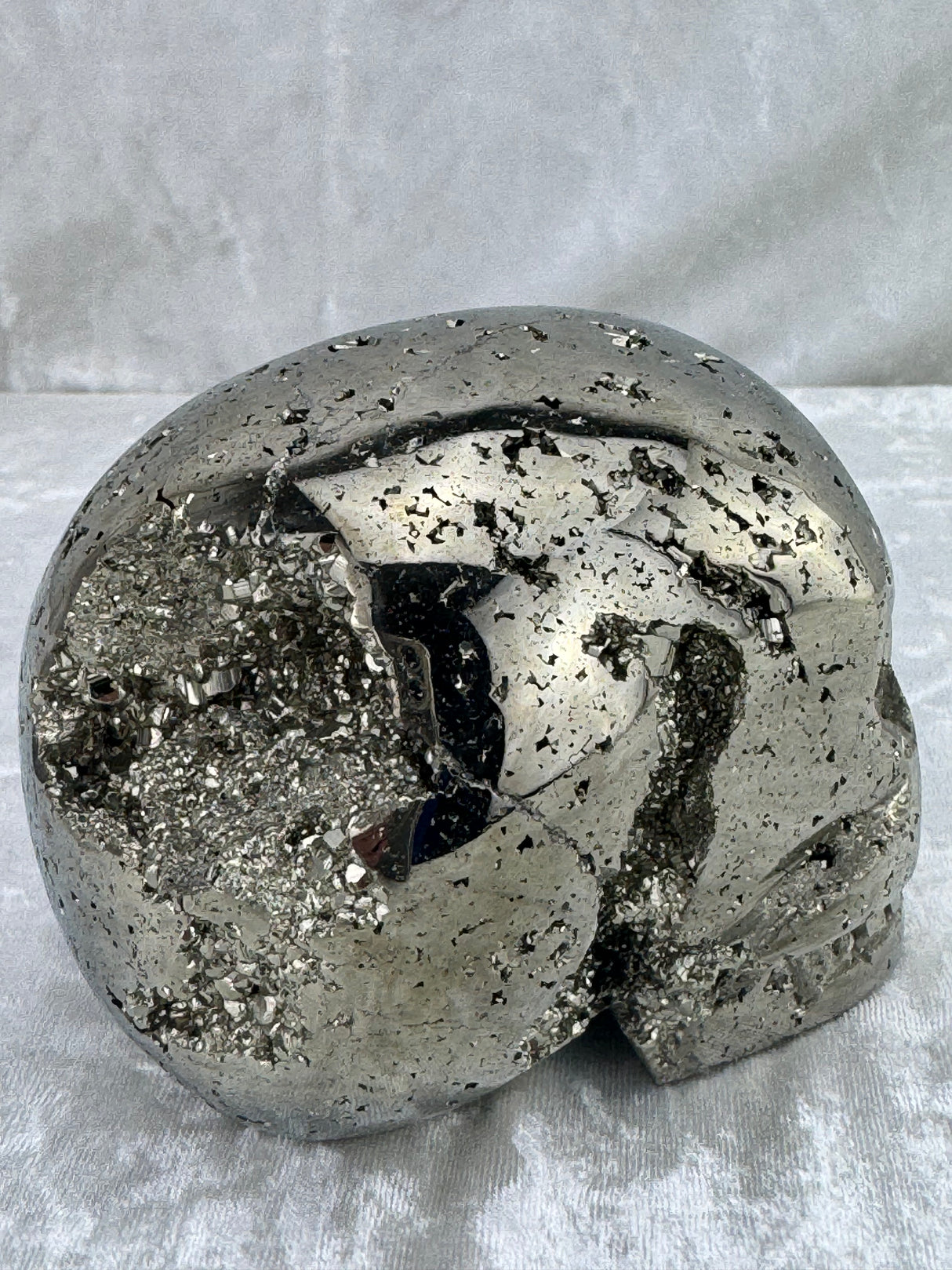 Pyrite Skull Carving #1 -  1.64kilos - Protection & Energy