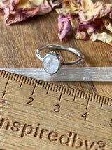 Rainbow Moonstone Silver Ring Size 7 - "My mind is open to new possibilities and opportunities”.