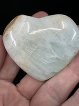 Caribbean Calcite Heart 97g - "I am calm and at peace with myself and others."