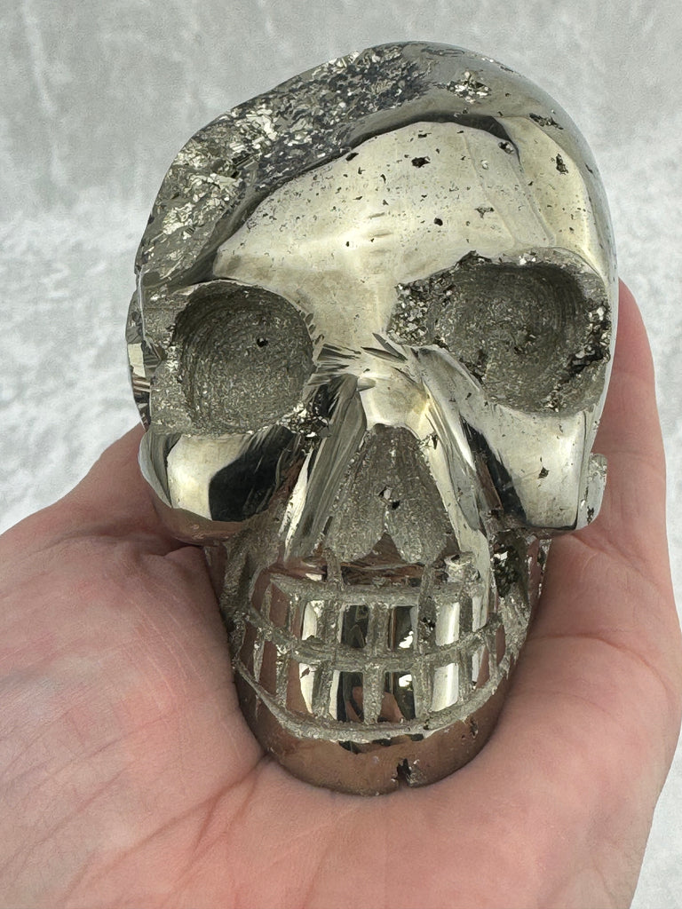 Pyrite Skull Carving #7 - 1.044kilos - Protection & Energy