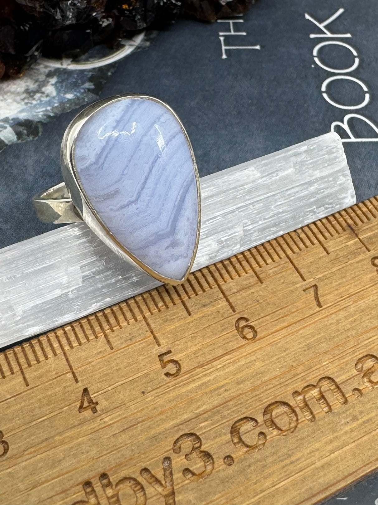 Blue Lace Agate Ring Size 8  - "I express my thoughts authentically and with clarity."