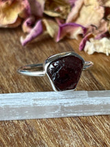 Garnet Silver Ring Size 7 - "I am passionate and enthusiastic in all areas of my life."