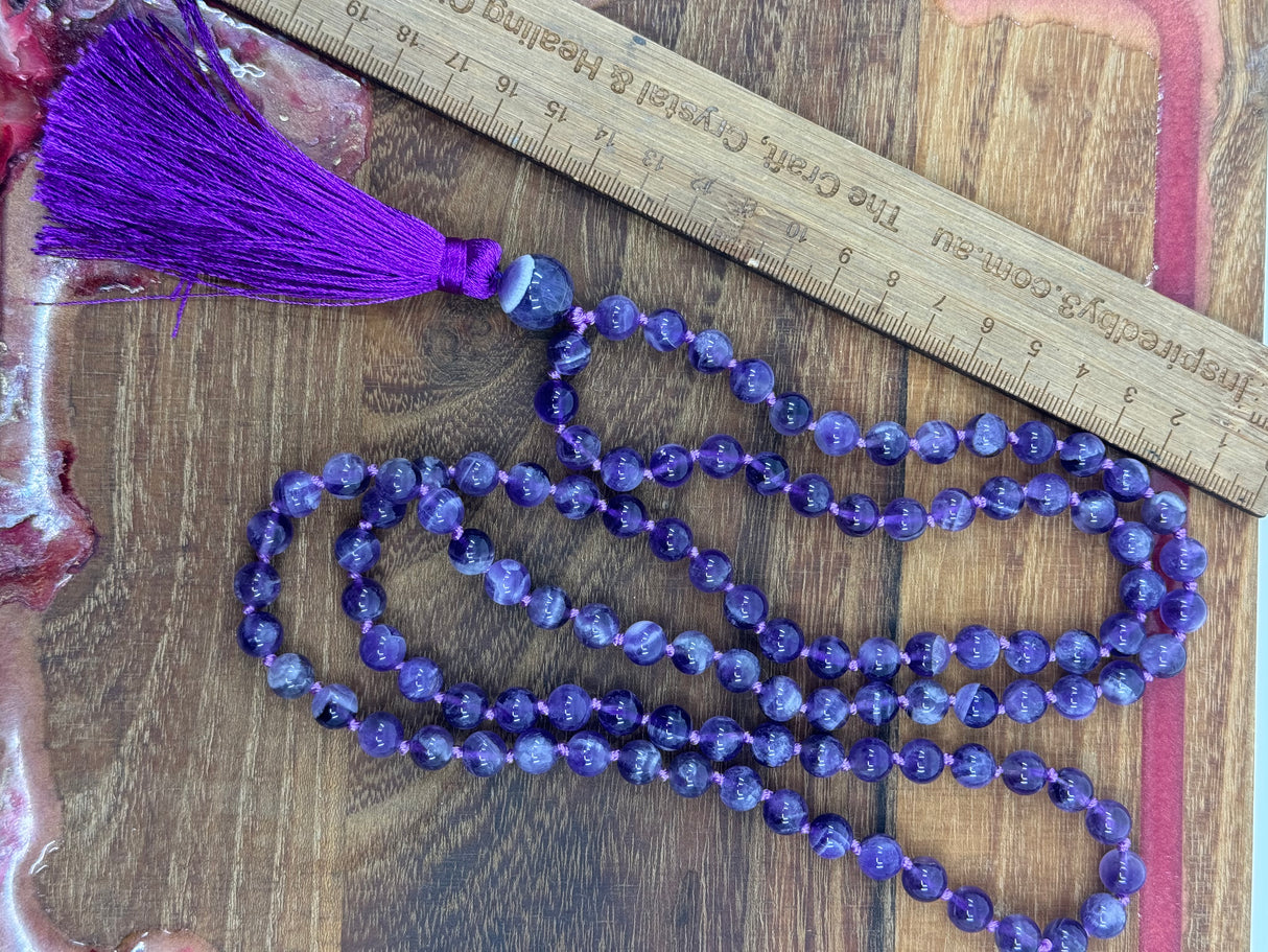 Mala Beads - Amethyst - “I trust my intuition and allow it to guide me each day”