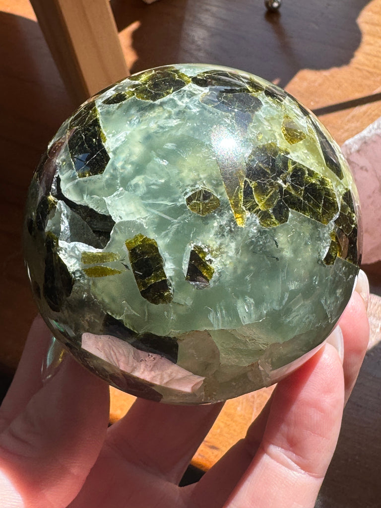 Prehnite and Epidote Sphere #3 450g 7cm