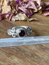 Garnet Silver Ring Size 7 - "I am passionate and enthusiastic in all areas of my life."