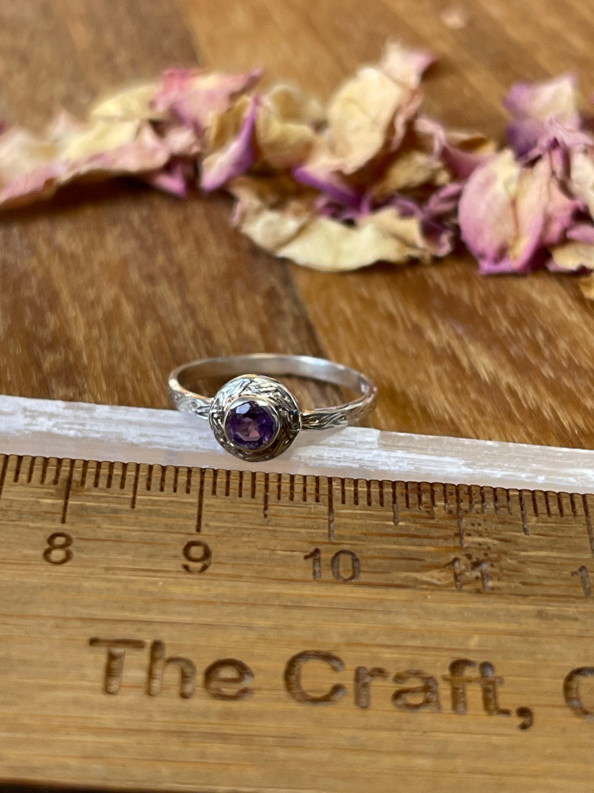 Amethyst Silver Ring Size 7 - “I trust my intuition and allow it to guide me each day”