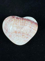 Red Banded Calcite Heart 75g - For Detoxification & Energy. “I love & appreciate my body".