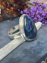 Azurite Silver Ring Size 10 #2 - “I am moving into alignment with my inner healing”.