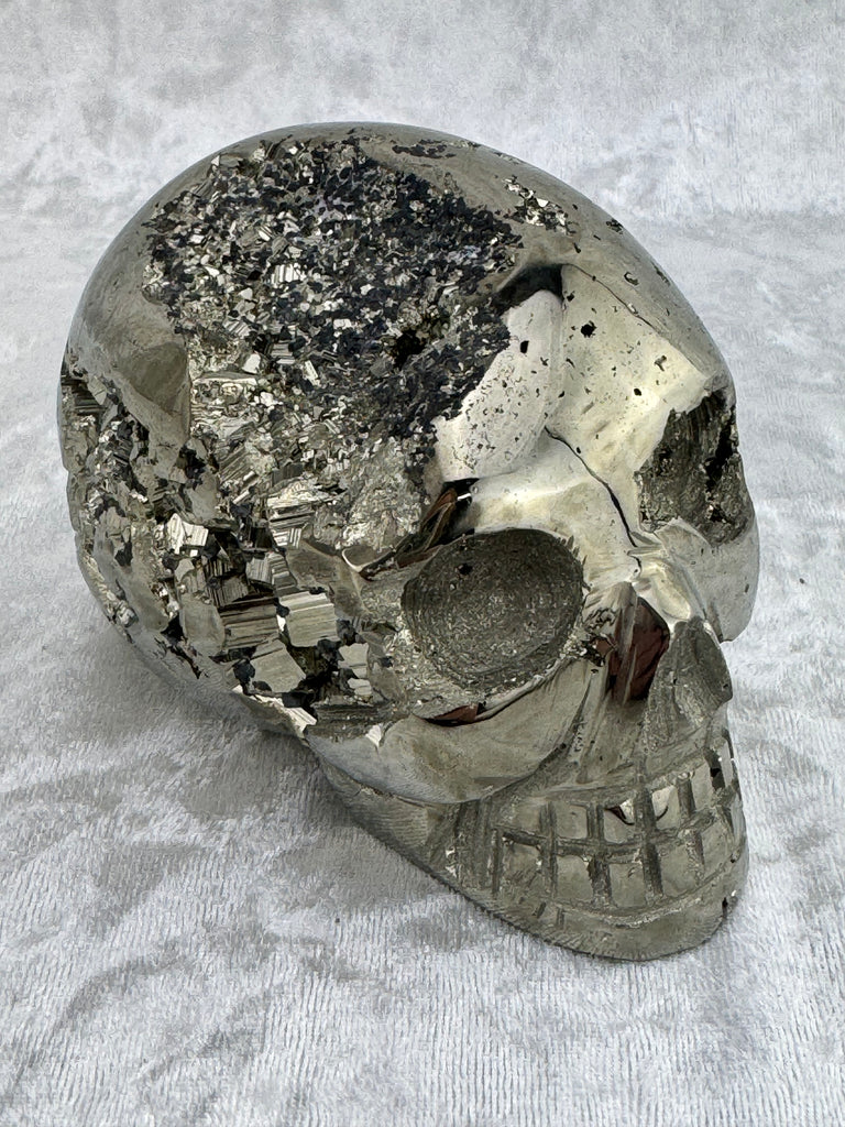 Pyrite Skull Carving #7 - 1.044kilos - Protection & Energy