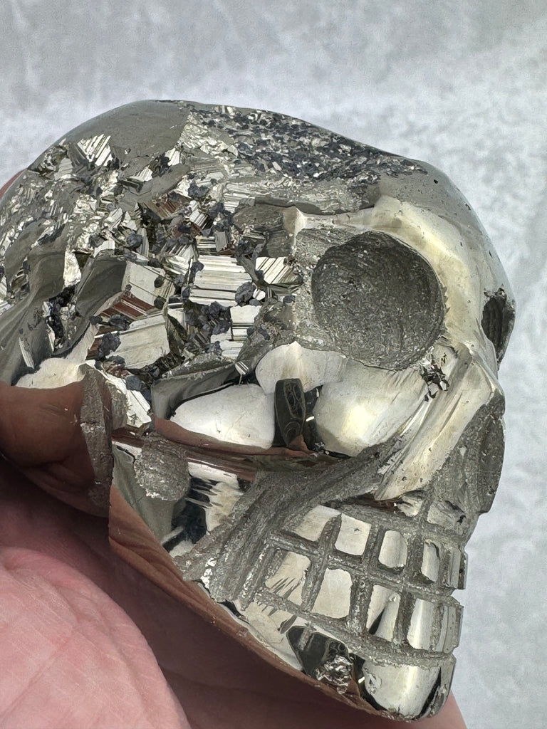 Pyrite Skull Carving #7 - 1.044kilos - Protection & Energy