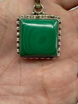 Malachite Silver Pendant - "I choose to radiate love, kindness, and positive energy."