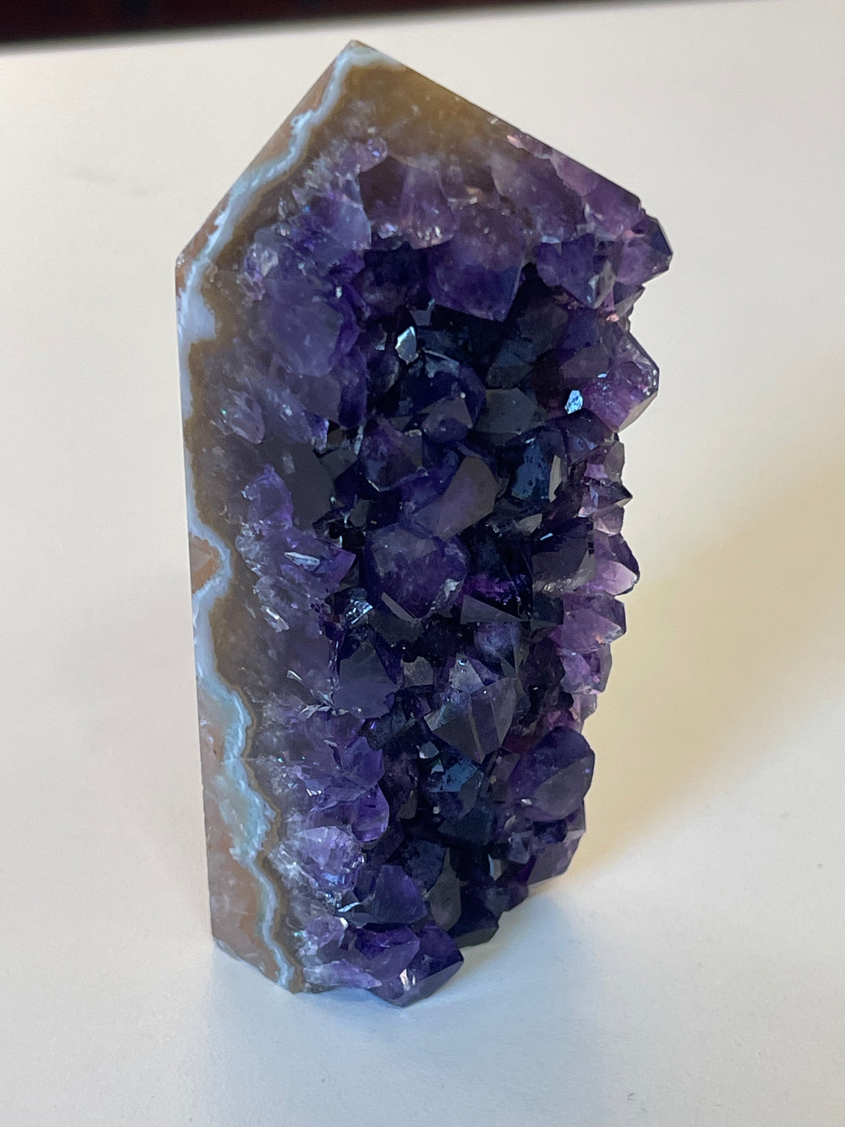 Amethyst Cluster Point A+ with polished back - #4 227g - “I trust my intuition and allow it to guide me each day”’