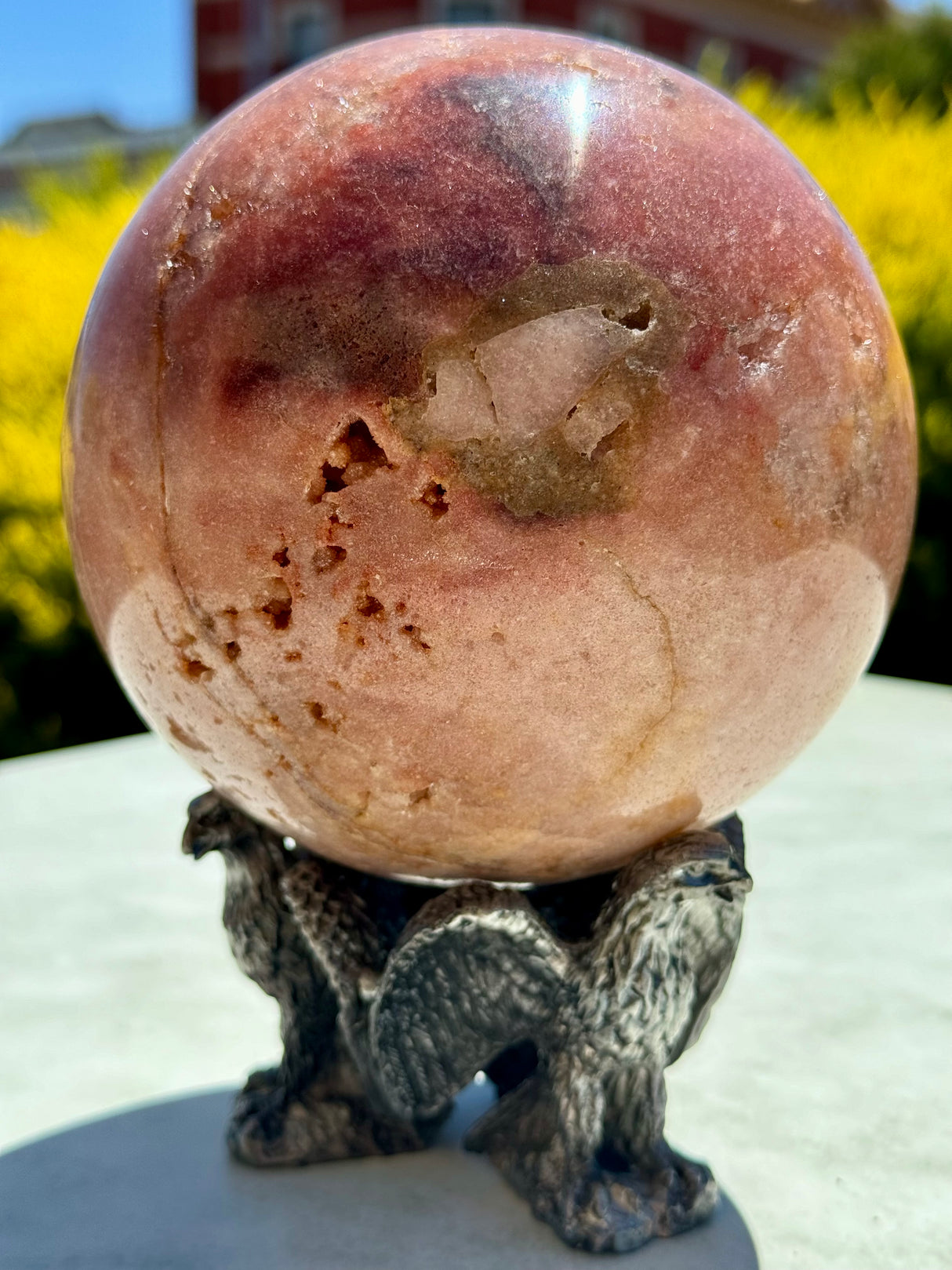 Pink Amethyst Sphere 2.421 Kilos 14cm- “ I am a strong and loving person”.