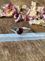 Garnet Silver Ring Size 7 - "I am passionate and enthusiastic in all areas of my life."